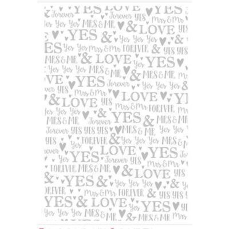 White and Silver Wedding Wrapping Paper by Stewo